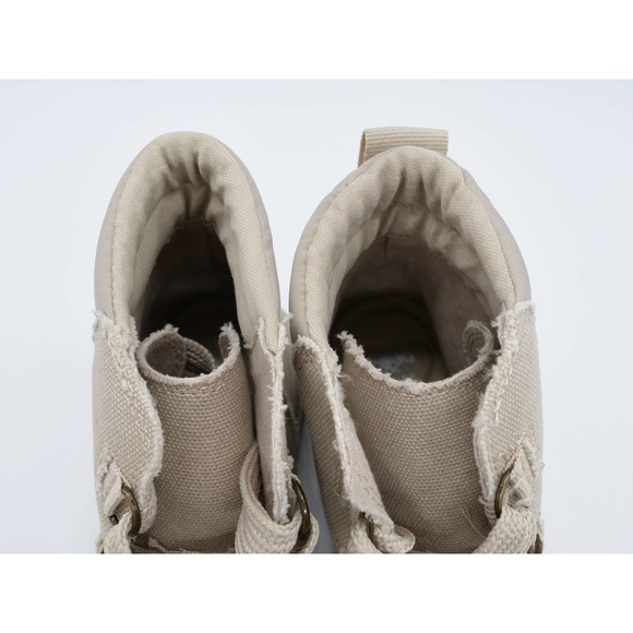 Rocket Dog Combat Boots Womens 10 Beige Canvas Lace Up Piper Memory Foam Comfort - Picture 8 of 11